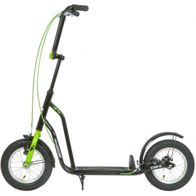 Самокат внедорожный Novatrack STAMP N1, ручные тормоза V-brake, крылья, дропаут, черный