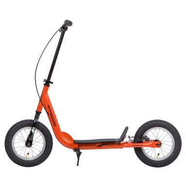 Самокат внедорожный Novatrack STAMP N2, ручной тормоз V-brake, мягкая накладка на руле, оранжевый